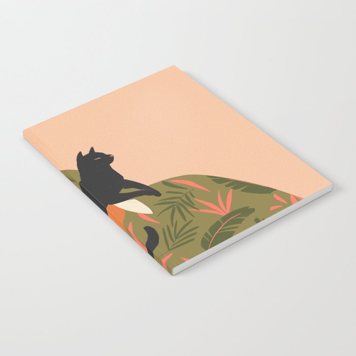 portrait of a woman with cats in ethno-modern style Notebook Gallery Image 2