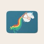 Fat Unicorn on Rainbow Jetpack Bath Mat Gallery Image 1