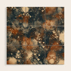 Earth watercolor splashes Wood Wall Art Gallery Image 1