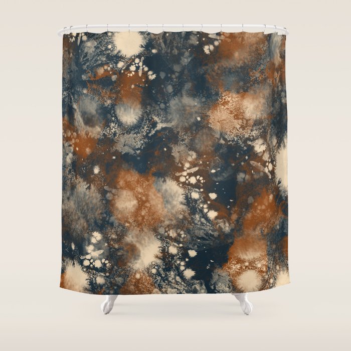 Earth watercolor splashes Shower Curtain Gallery Image 1