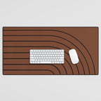 Minimal Arch XLII Brick Red Modern Geometric Lines Desk Mat Gallery Image 1