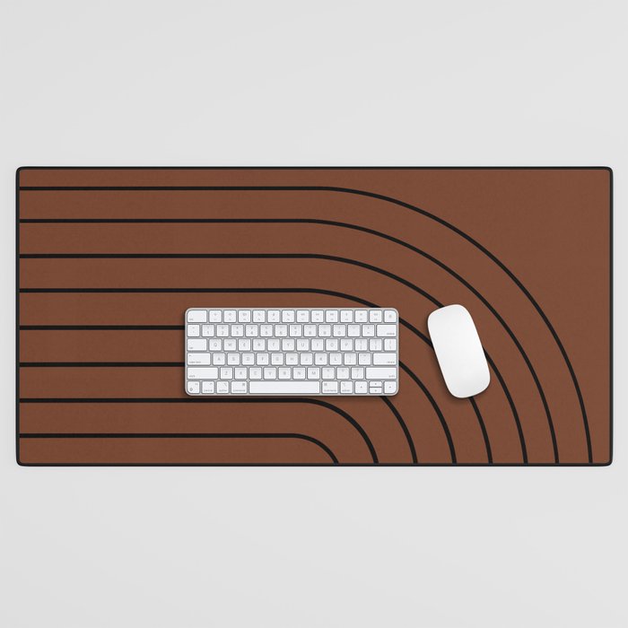 Minimal Arch XLII Brick Red Modern Geometric Lines Desk Mat Gallery Image 1