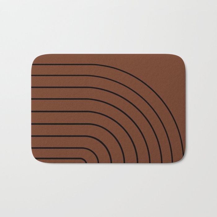 Minimal Arch XLII Brick Red Modern Geometric Lines Bath Mat Gallery Image 1