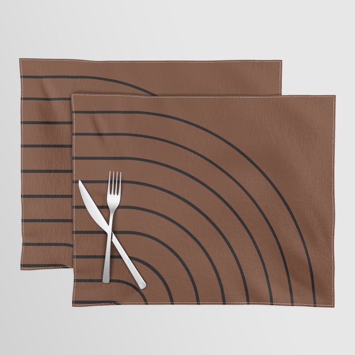 Minimal Arch XLII Brick Red Modern Geometric Lines Placemat Gallery Image 1