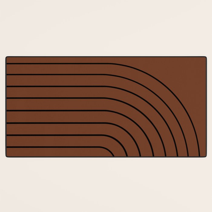 Minimal Arch XLII Brick Red Modern Geometric Lines Desk Mat Gallery Image 3