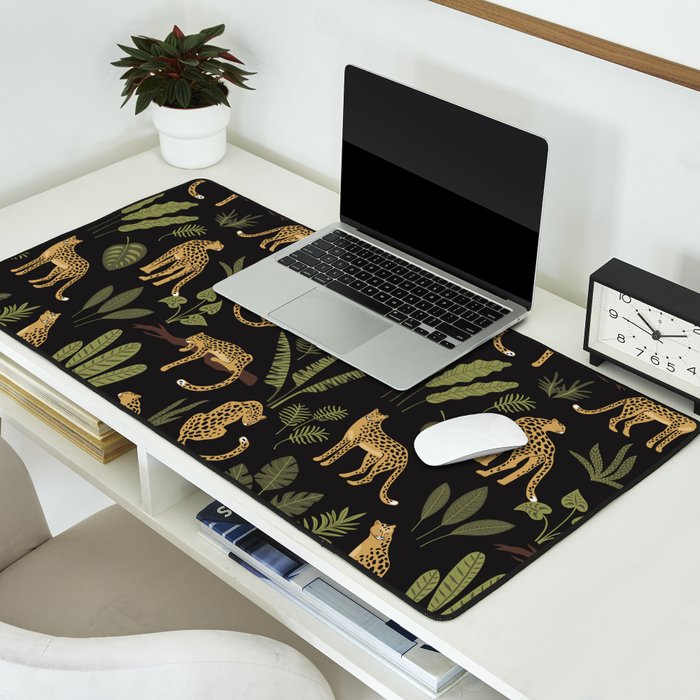 Jungle Night Cheetah Prints Desk Mat Gallery Image 2