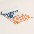 Floral Blooms, Teal, ;Blue, Orange Yoga Mat Gallery Image 2