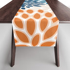 Floral Blooms, Teal, ;Blue, Orange Table Runner Gallery Image 1