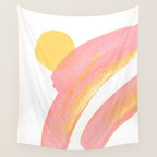 Pink Rainbow - Abstract Minimalist Painting Wall Tapestry Gallery Image 4