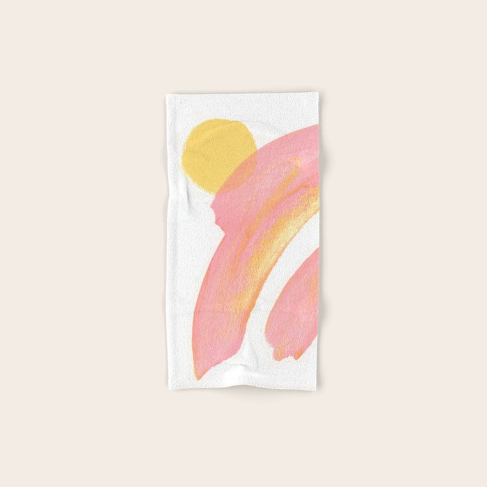Pink Rainbow - Abstract Minimalist Painting Bath Towel Gallery Image 1