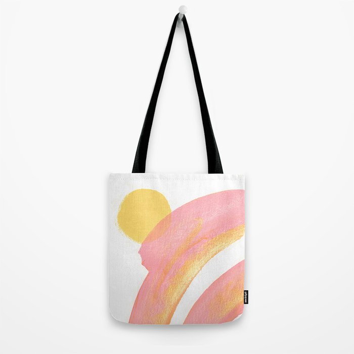 Pink Rainbow - Abstract Minimalist Painting Tote Bag Gallery Image 2