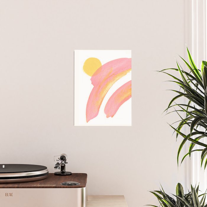 Pink Rainbow - Abstract Minimalist Painting Poster Gallery Image 2
