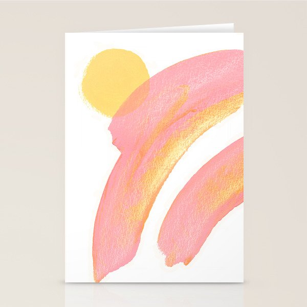 Pink Rainbow - Abstract Minimalist Painting Stationery Card Gallery Image 2