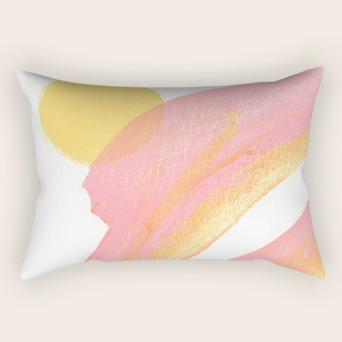 Pink Rainbow - Abstract Minimalist Painting Rectangular Pillow Gallery Image 2