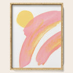 Pink Rainbow - Abstract Minimalist Painting Serving Tray Gallery Image 1
