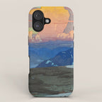 Japan Alps Vintage Beautiful Japanese Woodblock Print Hiroshi Yoshida Landscape iPhone Case Gallery Image 1