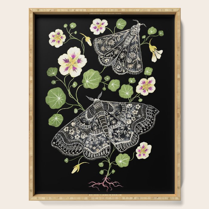 Nasturtium Moths Serving Tray Gallery Image 1