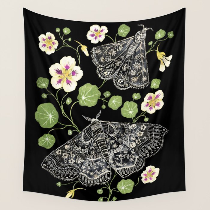 Nasturtium Moths Wall Tapestry Gallery Image 4