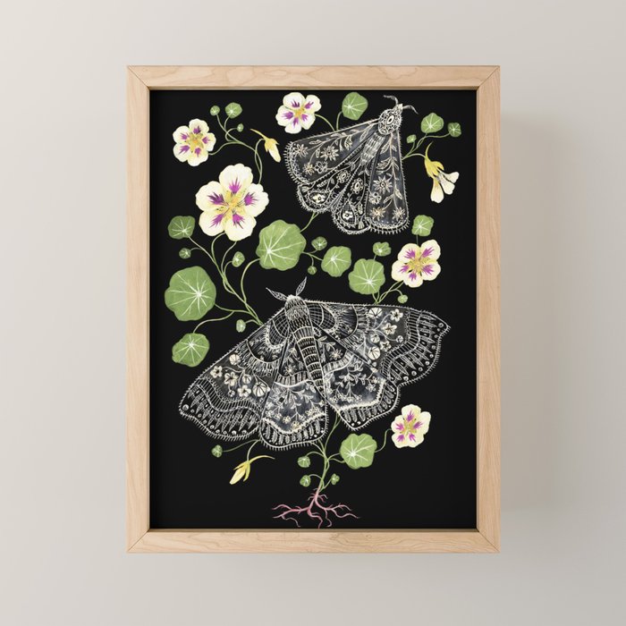 Nasturtium Moths Mini Art Print Gallery Image 1