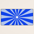 Big Daisy Retro Minimalism in Royal Blue, White, and Light Blue Desk Mat Gallery Image 3