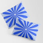 Big Daisy Retro Minimalism in Royal Blue, White, and Light Blue Pillow Sham Gallery Image 3