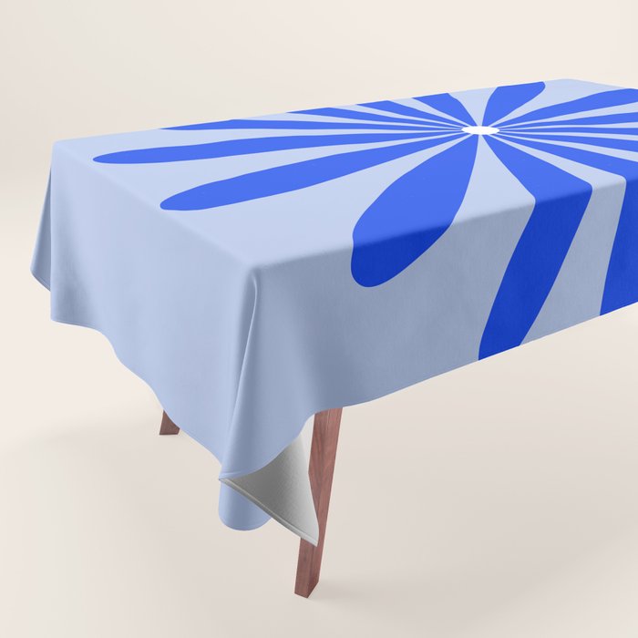 Big Daisy Retro Minimalism in Royal Blue, White, and Light Blue Tablecloth Gallery Image 1
