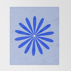 Big Daisy Retro Minimalism in Royal Blue, White, and Light Blue Throw Blanket Gallery Image 2
