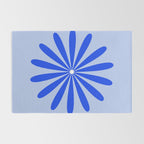 Big Daisy Retro Minimalism in Royal Blue, White, and Light Blue Rug Gallery Image 2