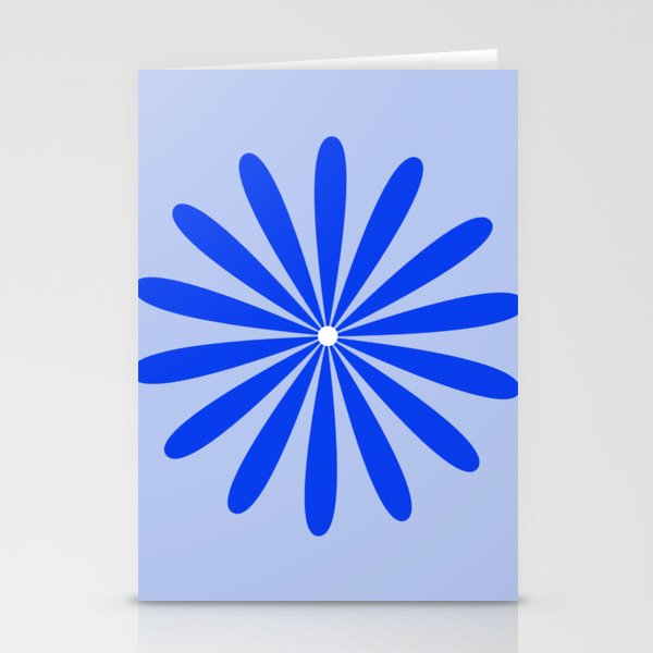 Big Daisy Retro Minimalism in Royal Blue, White, and Light Blue Stationery Card Gallery Image 1