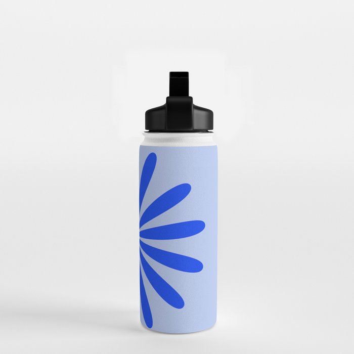 Big Daisy Retro Minimalism in Royal Blue, White, and Light Blue Water Bottle Gallery Image 2