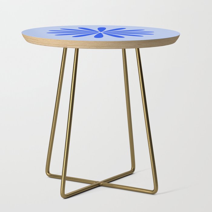 Big Daisy Retro Minimalism in Royal Blue, White, and Light Blue Side Table Gallery Image 1