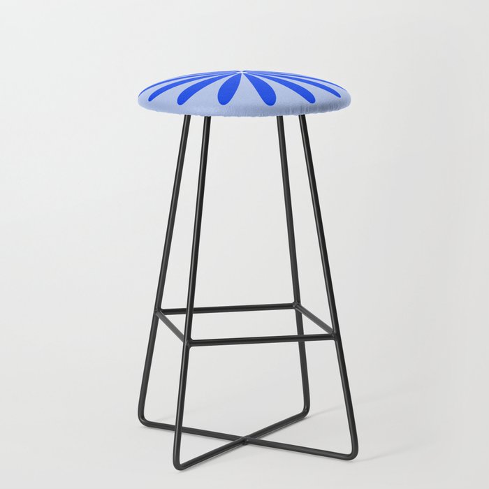 Big Daisy Retro Minimalism in Royal Blue, White, and Light Blue Stool Gallery Image 1