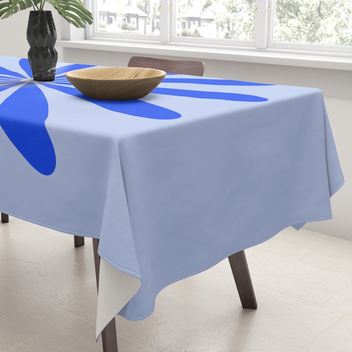 Big Daisy Retro Minimalism in Royal Blue, White, and Light Blue Tablecloth Gallery Image 3