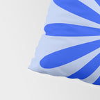 Big Daisy Retro Minimalism in Royal Blue, White, and Light Blue Pillow Sham Gallery Image 4