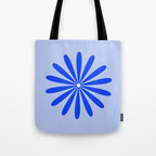 Big Daisy Retro Minimalism in Royal Blue, White, and Light Blue Tote Bag Gallery Image 1