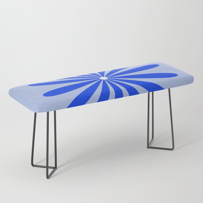 Big Daisy Retro Minimalism in Royal Blue, White, and Light Blue Bench Gallery Image 1