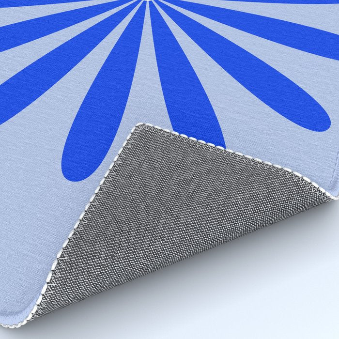 Big Daisy Retro Minimalism in Royal Blue, White, and Light Blue Rug Gallery Image 4