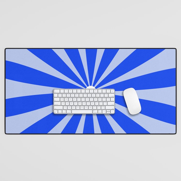 Big Daisy Retro Minimalism in Royal Blue, White, and Light Blue Desk Mat Gallery Image 1