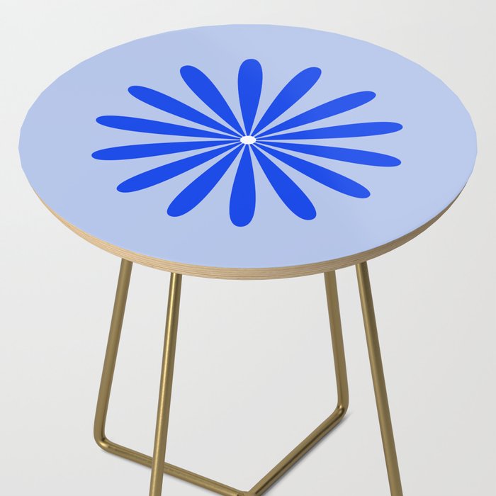 Big Daisy Retro Minimalism in Royal Blue, White, and Light Blue Side Table Gallery Image 2