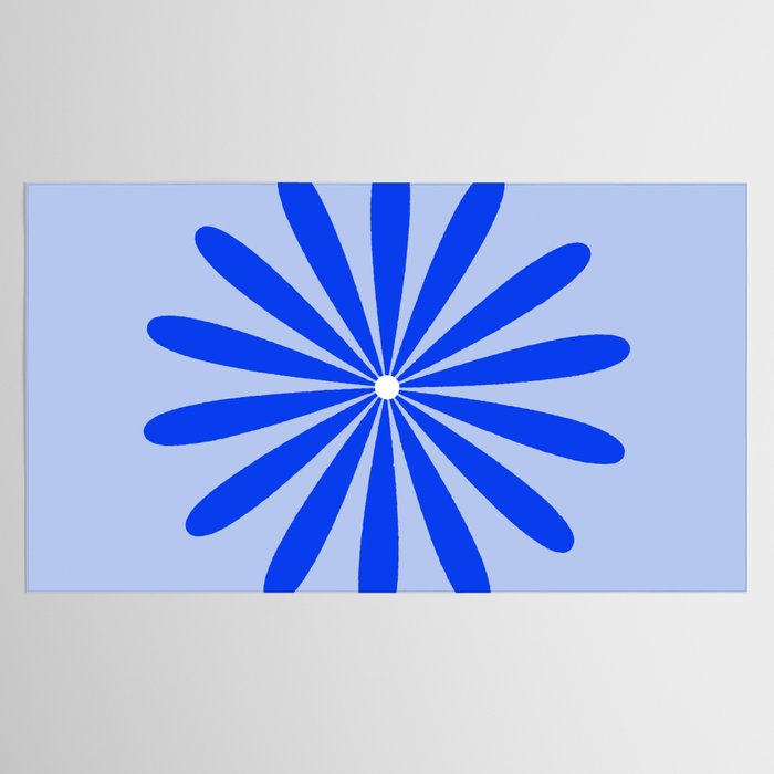 Big Daisy Retro Minimalism in Royal Blue, White, and Light Blue Tablecloth Gallery Image 2