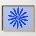 Big Daisy Retro Minimalism in Royal Blue, White, and Light Blue Serving Tray Gallery Image 1