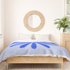 Big Daisy Retro Minimalism in Royal Blue, White, and Light Blue Duvet Cover Gallery Image 3