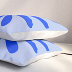 Big Daisy Retro Minimalism in Royal Blue, White, and Light Blue Pillow Sham Gallery Image 3