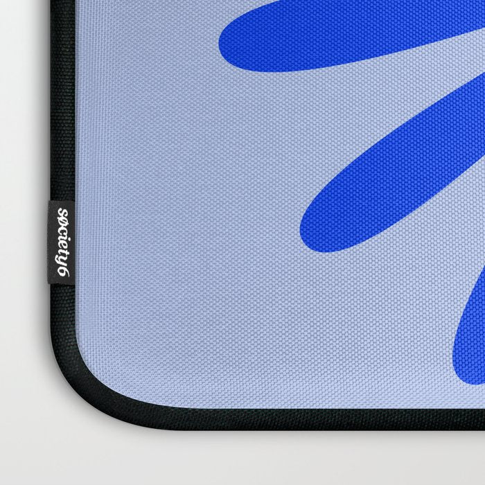 Big Daisy Retro Minimalism in Royal Blue, White, and Light Blue Laptop Sleeve Gallery Image 3