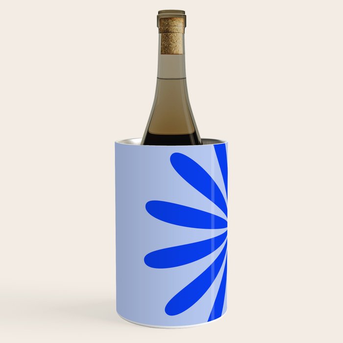 Big Daisy Retro Minimalism in Royal Blue, White, and Light Blue Wine Chiller Gallery Image 2
