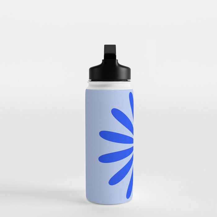 Big Daisy Retro Minimalism in Royal Blue, White, and Light Blue Water Bottle Gallery Image 3