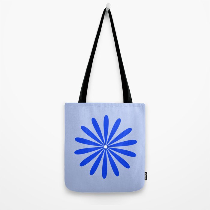 Big Daisy Retro Minimalism in Royal Blue, White, and Light Blue Tote Bag Gallery Image 2