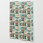 Tiki Hut Cream Aqua Wallpaper Gallery Image 2