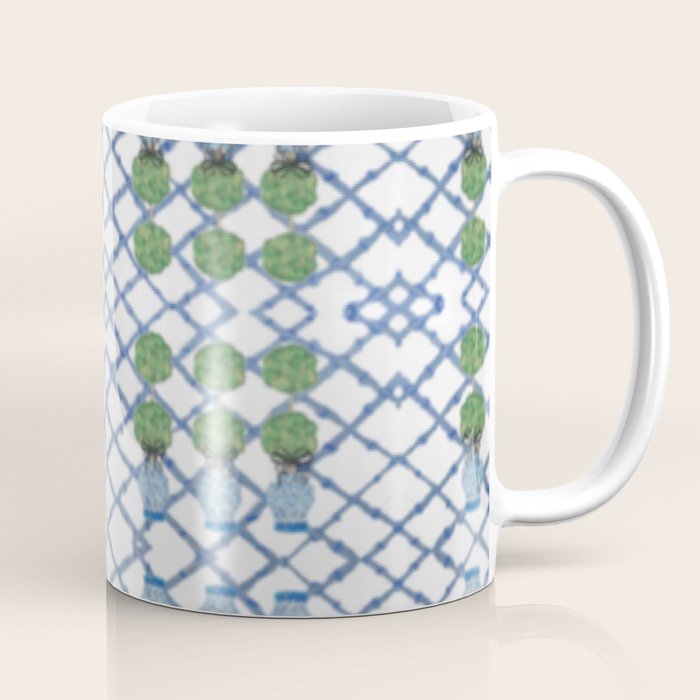 Hand Painted Ginger Jar Chinoiserie Pattern Coffee Mug