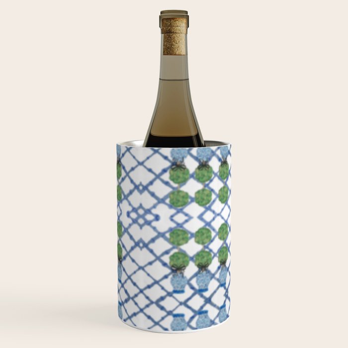 Hand Painted Ginger Jar Chinoiserie Pattern Wine Chiller Gallery Image 2